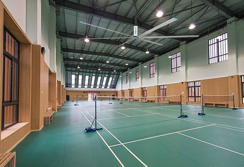 高大空間籃球館覆蓋用到工業(yè)大風扇
